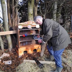 Park4All community park. Lyme Green Macclesfield. Creating a bug hotel