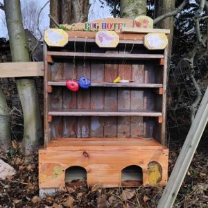 Park4All community park. Lyme Green Macclesfield. Creating a bug hotel